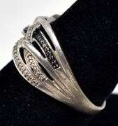 White and Blue Diamond Ring in Sterling Silver