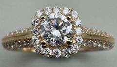 14K White Gold Round Brilliant Cut 1 Carat Diamond Ring