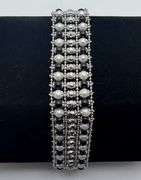 Elegant 14KT White Gold Pearl and Onyx Bracelet