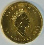 Pristine Superb Gem BU 1998 pure .9999 $10 Canada Maple Leaf Gold