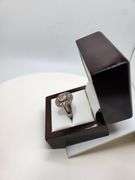 Extremely fine Victorian natural pink sapphire, diamonds ring on silver