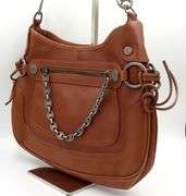 Celine leather zipper chain hobo bag