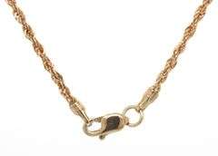 10kt Yellow gold 20-inch rope chain necklace