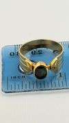 18KT Yellow Gold Center Oval Dark green Gemstone Ring