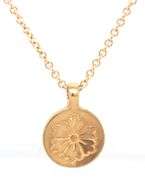 10kt Yellow gold Me & Ro flower pendant on chain