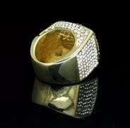 Men's Bold 14 Kt Gold Plate 17.5 Cttw Lab Simulated Diamond Ring