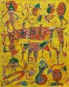 Spectacular Large Size Original Painting by Mexican Contemporary Master ROMGO