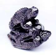 Incredible 131.71ct Tanzanian Black Sapphire carving!