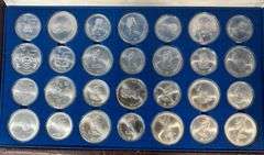 Superb Gem BU 28-pc 1976 Canadian Olympic Silver Coins in custom box