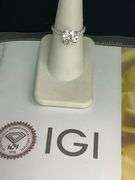 CERTIFIED BRAND NEW LADIES DIAMOND ENGAGEMENT RING. 14K WHITE GOLD 3.25 CATAR TOTAL