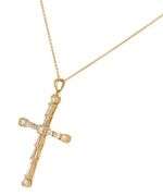 1.25ctw Tapered Baguette and Round Diamond Pendant Necklace in 18K
