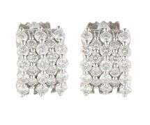 2.25ctw G SI Diamond 5-Row Hoop Earrings in 14K White Gold