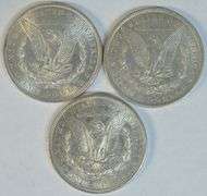 Nice AU 1882, 1882-O & 1882-S Morgan Silver Dollars