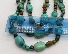 925 Sterling Silver Vintage Three Strand Turquoise Necklace