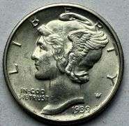 1937 D Full Bands Gem BU Mercury Dime