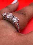 14K White Gold Three -Stone Diamond Ring of 1.50ct