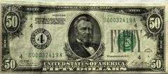$50 1928 Numerical  Cleveland Fed Reserve Note.