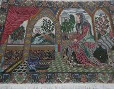 Magnificent ! Very rare and fine Semi Antique Pictorial Persian Tabriz 3.4x4.9