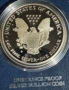 1995 P Silver Eagle With Box & Paper.