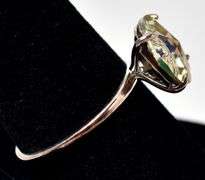 Green Glass Gemstone Ring in Sterling Silver