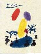 Rare Pablo Picasso Woodcut on Japon Nacre Paper from Chant Funèbre pour Ignacio Sánchez Mejías, 1976