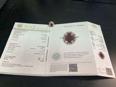 BRAND NEW CERTIFIED 18K WHITE GOLD DIAMOND AND RUBY RING