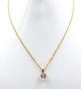 14kt Yellow gold cubic zirconia heart shaped pendant on chain