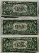 Three Consecutive $1 1935 A Near Unc Silver Certificates