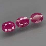 Three REAL Burmese Rubies weighing almost 2cts EACH!!!