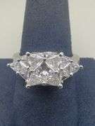 14K White Gold Trillion & Princess Cut 2.50 Carat Diamond Ring