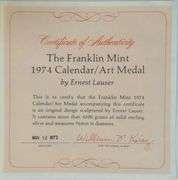 2 Heavy Pure Sterling Silver Franklin Mint Medals: 18 ozs total weight