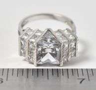 CZ Gemstone Cluster Ring in Sterling Silver