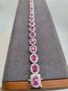 Extremely rare Oscare Friedman platinum 10.6 ctw GIA certfied 20 Burmese rubies and diamond bracelet