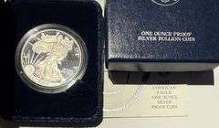 2005 W Proof Silver Eagle W Box & Paper.