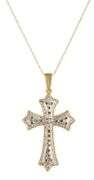 1.15ctw Chocolate and White Diamond Frame Cross Pendant Necklace in 14K