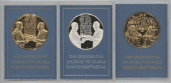 3 Heavy solid Sterling Silver Presidential Journey to Russia Medals