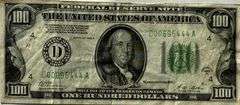 $100 1928 A Cleveland Fed Reserve Note.