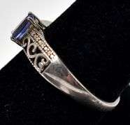 Amethyst and Diamond Ring in Sterling Silver