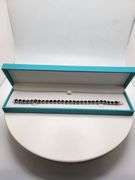 Very fine hand made 25 ctw blue sapphire  and diamond  bracelet