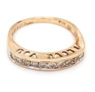 10kt Yellow gold Love diamond band