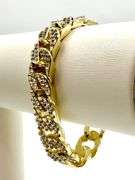 14 Kt Gold Plated 45 Gram Cuban Curb Link Bracelet