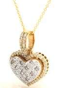 14kt Yellow gold Dadwani diamond heart shaped pendant on chain