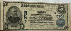 $5 Third Natl Bank Knoxville Tenn 1902 Picture Back National Note.