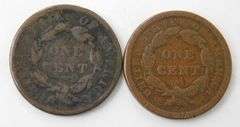 2 Late 1800's U.S. One Cent Coins