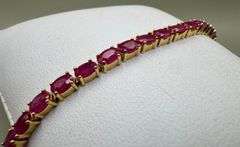 14K Yellow Gold Ruby Tennis Bracelet