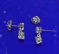 Sparkling White 3.25 Ctw  Lab Simulated Diamond Drop  Earrings