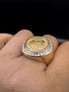 14K Yellow Gold Ring with 22K Yellow Gold Liberty Coin