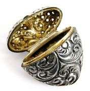 Antique Sterling Silver Heart Vinaigrette Scent Box