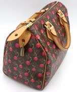 Louis Vuitton Monogram Speedy 25 Cerises LE Handbag W/Red Dust Bag