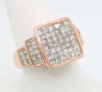 Invisible Set 3.76CTW Diamond Ring Crafted in Rose Gold
